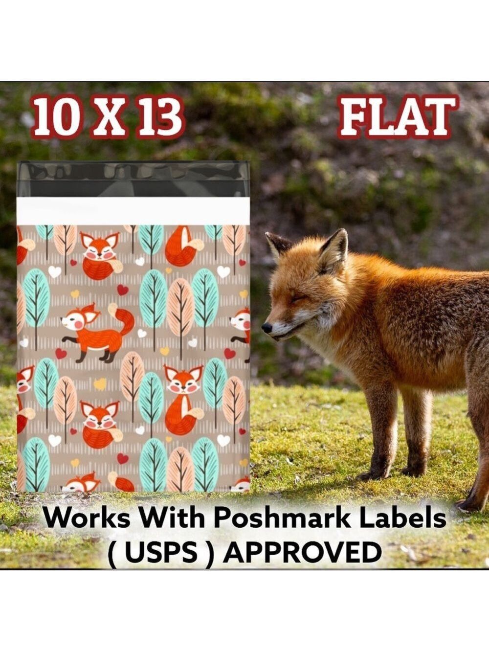 25 10X13 Poly Mailers Fox And Woods Shipping Envelopes PRICE IS FIRM Fall - Picture 9 of 13